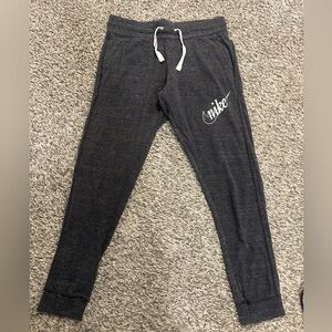 Nike Charcoal Gray Jogger Pants with White Logo
